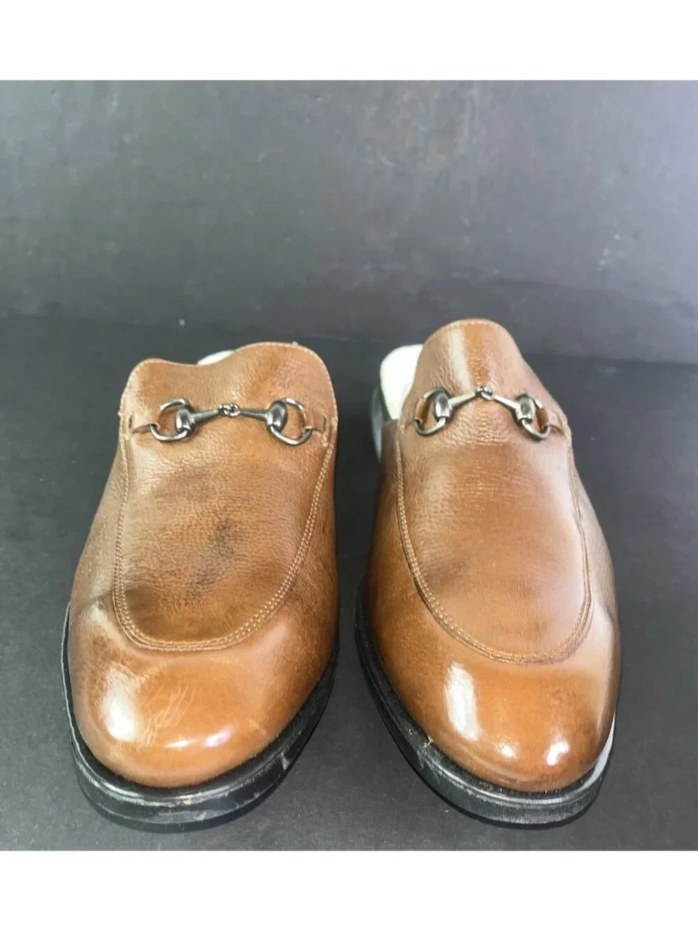 NEW Sandro Moscoloni Mens Brown Pebbled Leather Loafers Shoe 13 Slip On Horsebit